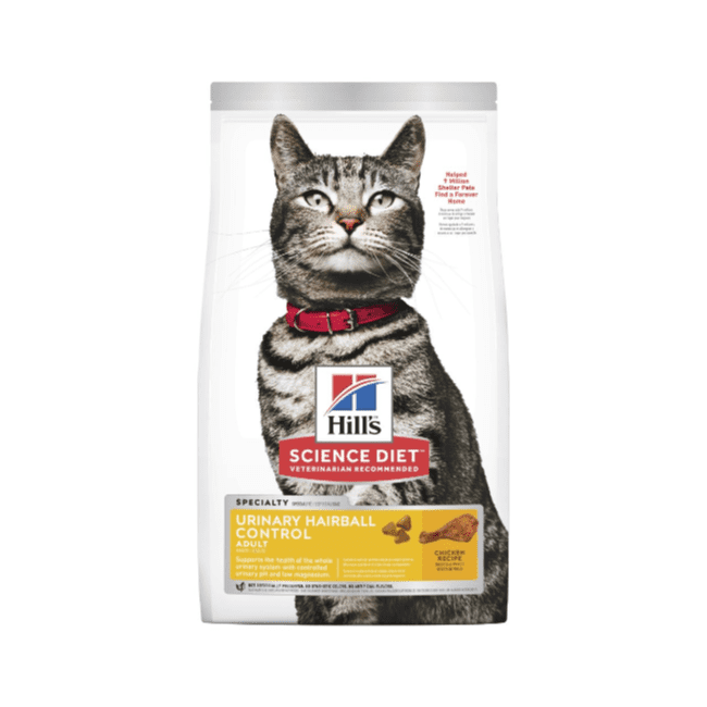 Hill's Science Diet Adult Urinary & Hairball Control Dry Cat Food Pet