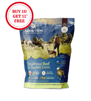 Addiction Steakhouse Beef & Zucchini Entrée, Complete & Balanced, Limited Ingredients, Raw Alternative Dog Food